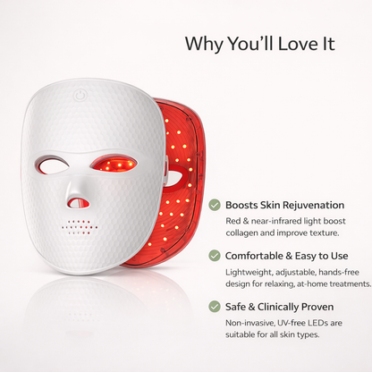 Red Light Therapy for Face Skincare Tool for Wrinkles, Anti-Agin