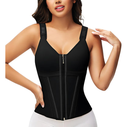 Mesh Belly Contracting And Waist Slimming Three Breasted Corset